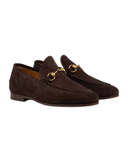 Gucci Jordan Loafer in Brown Suede