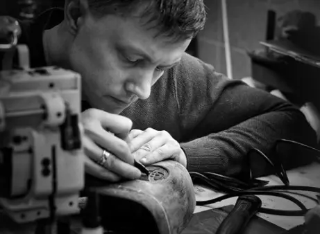 Craftmanship of Prada shoe.