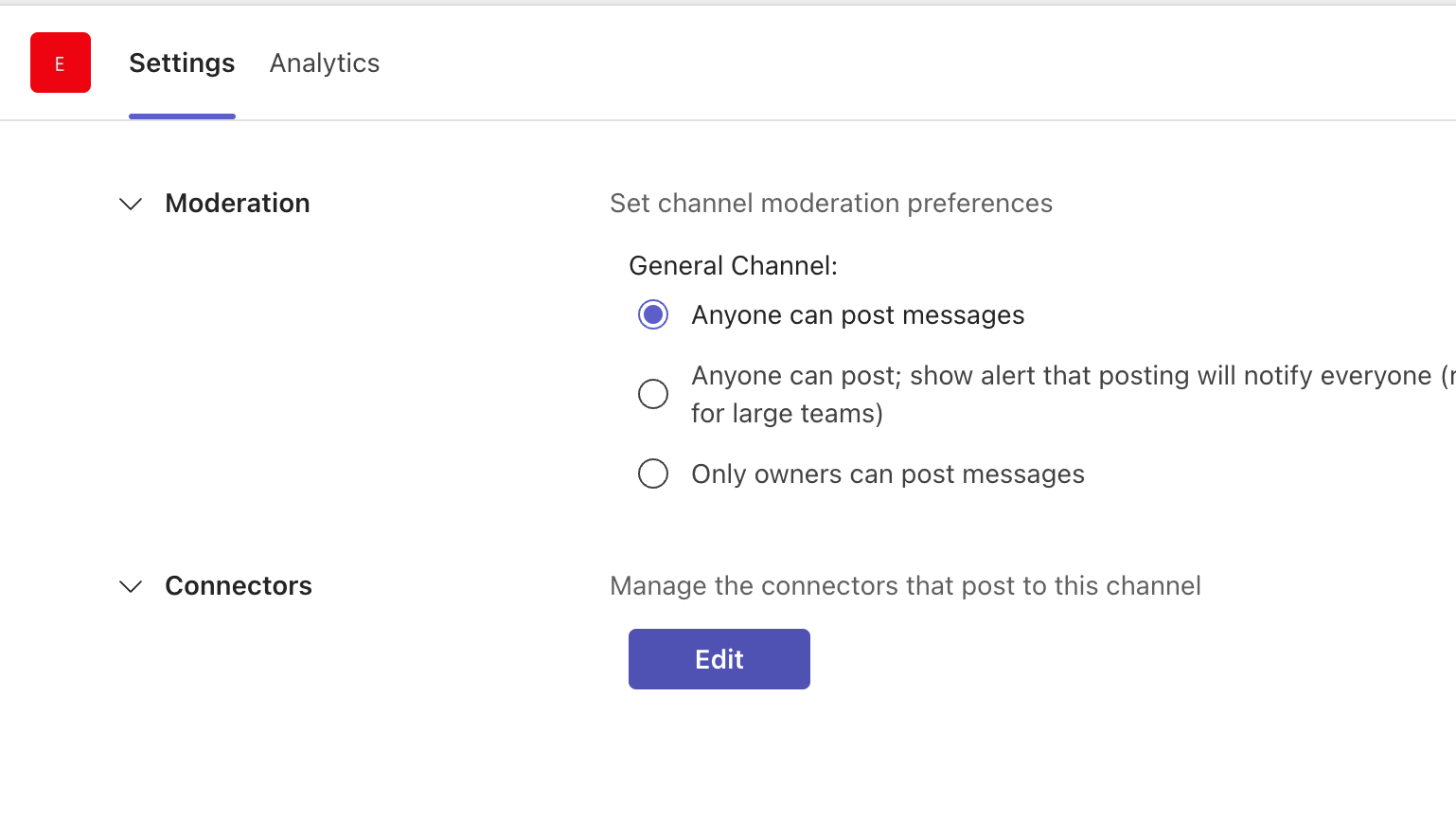 Teams edit connectors