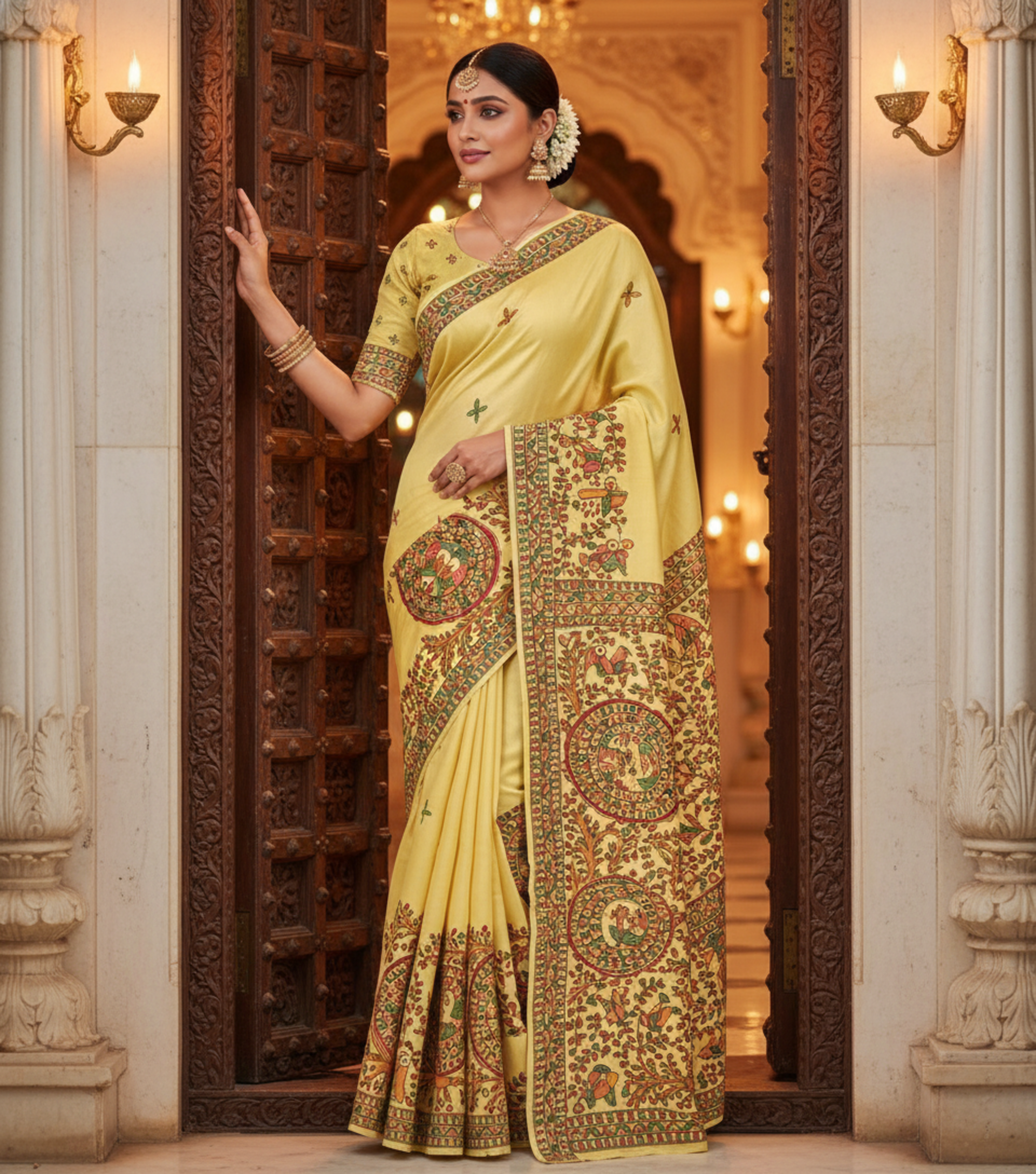 Prakriti Vihangam Madhubani Saree view 4