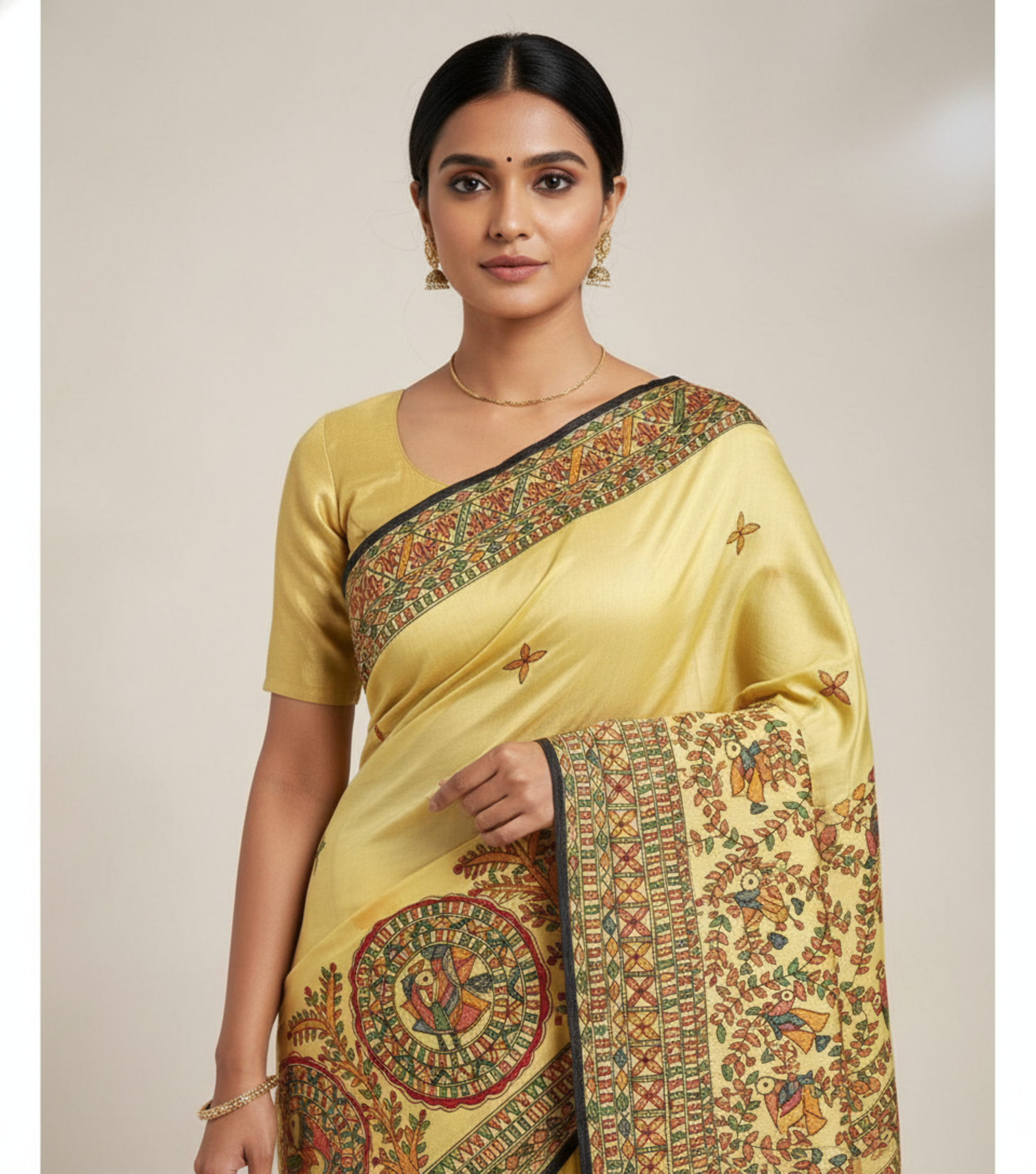 Prakriti Vihangam Madhubani Saree view 5