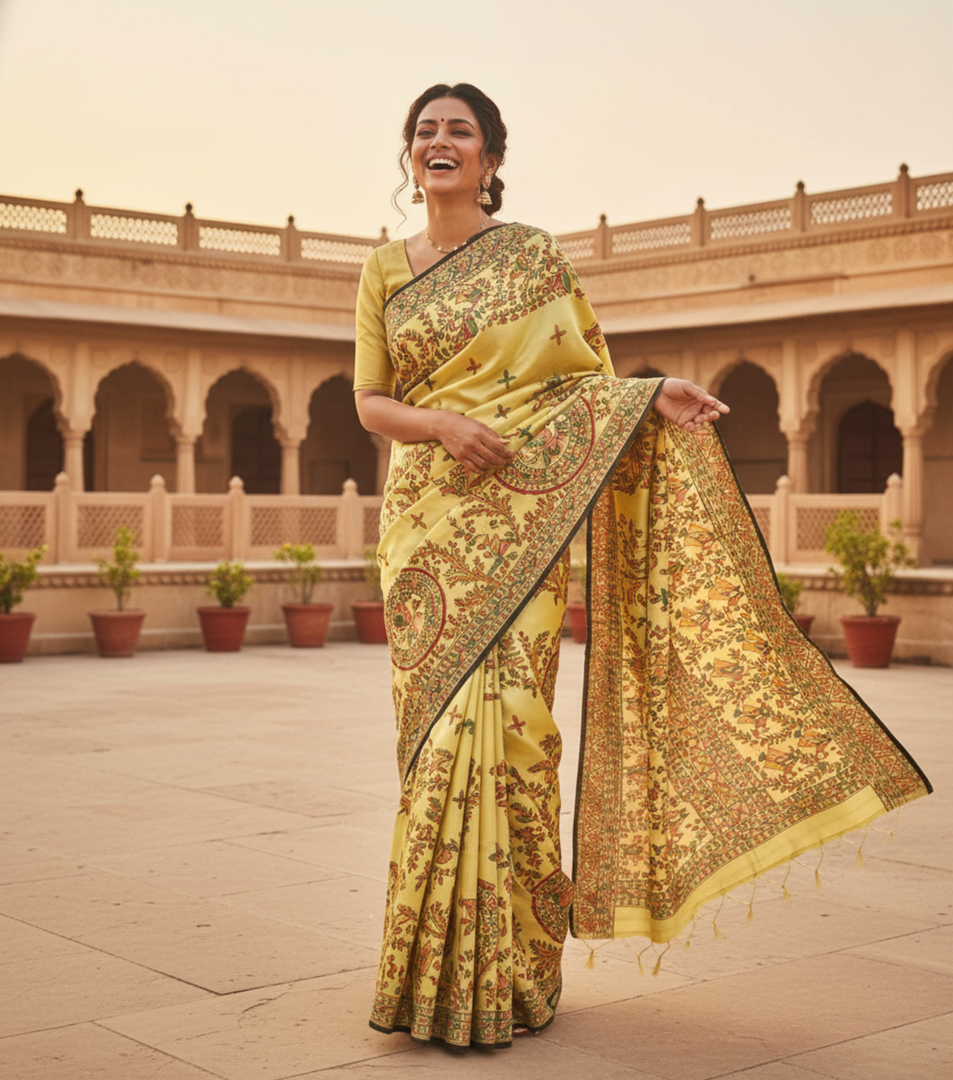 Prakriti Vihangam Madhubani Saree view 6