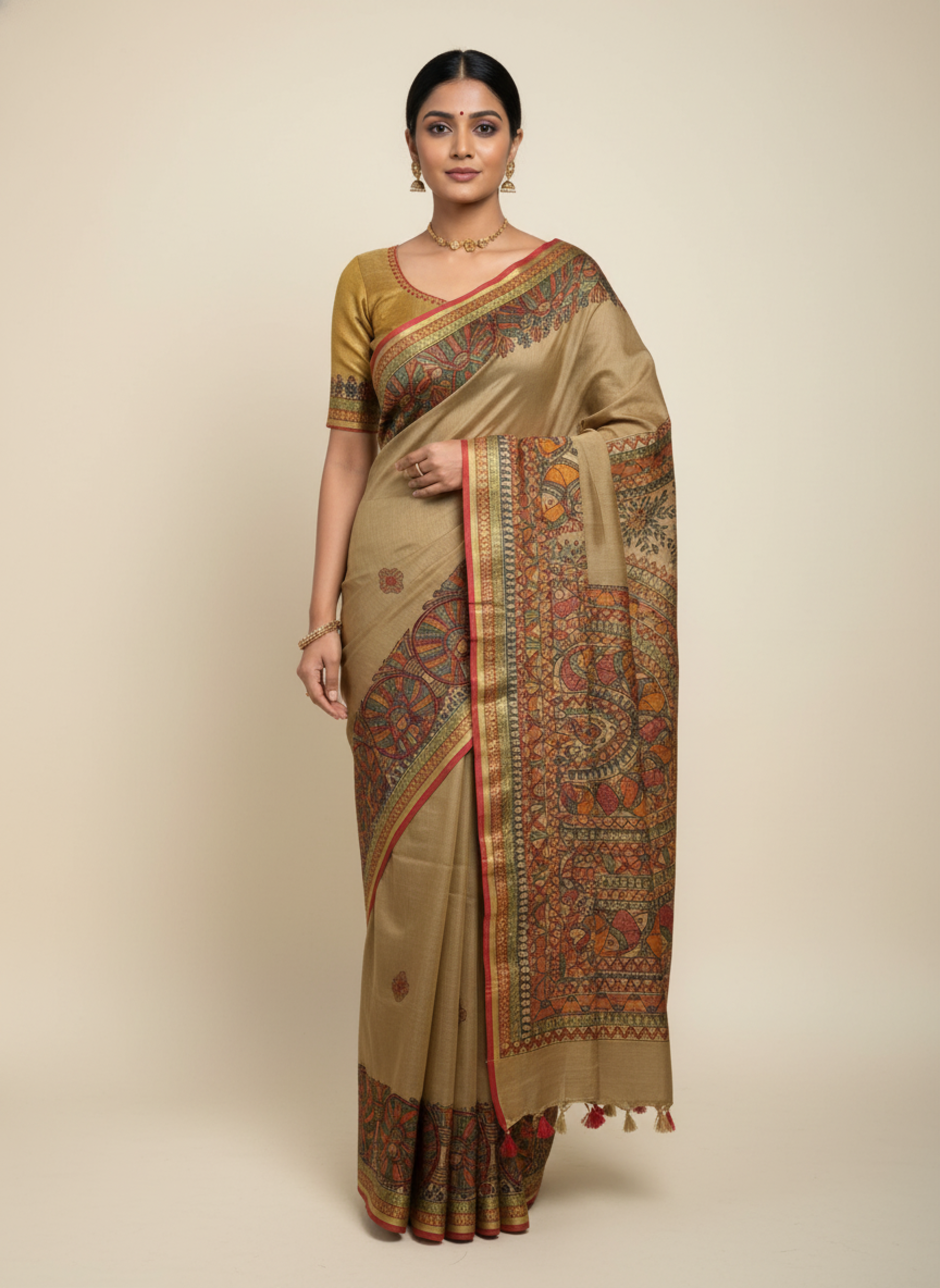 Mithila Matsya Chakra Saree view 2