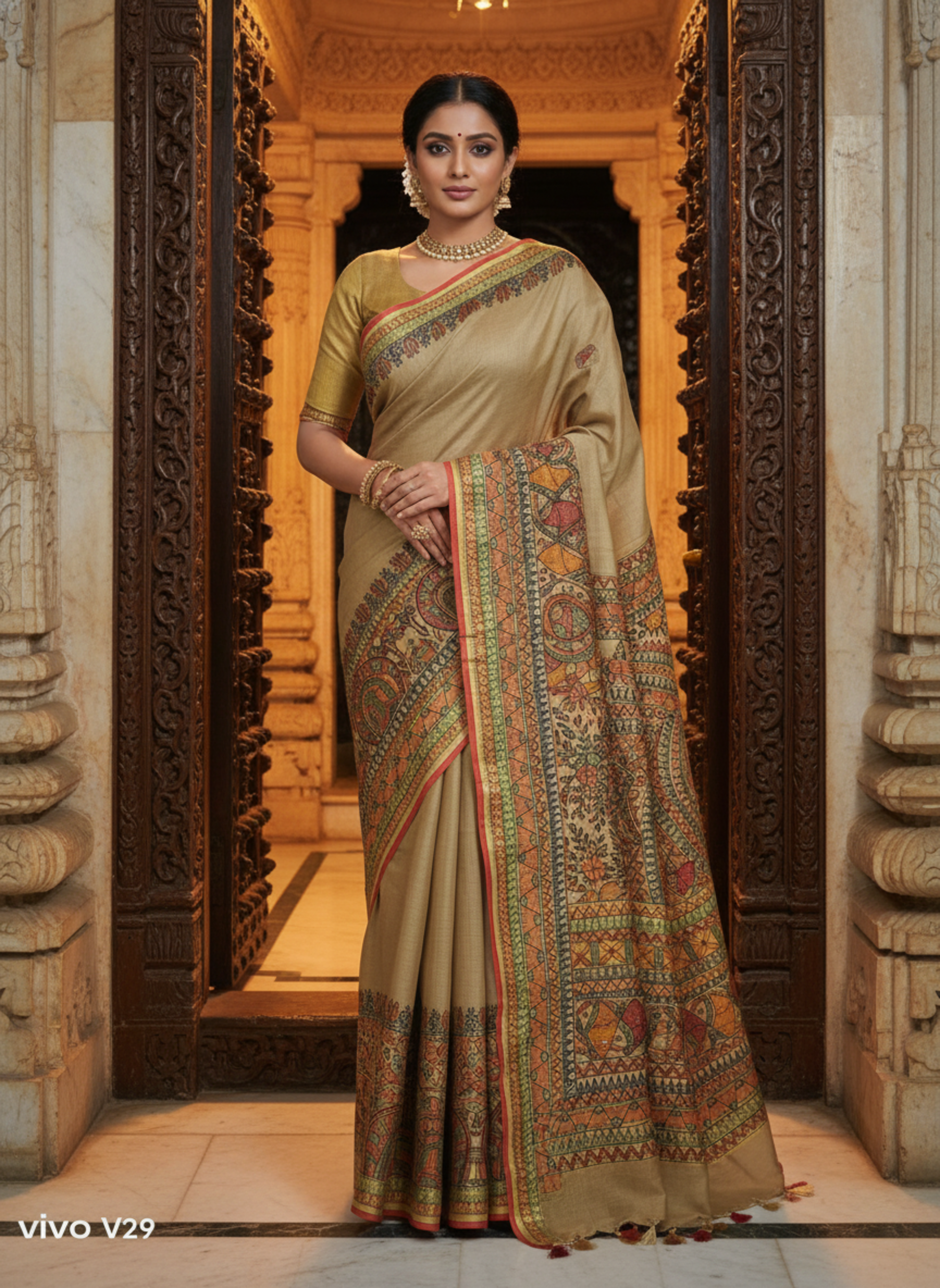 Mithila Matsya Chakra Saree view 4