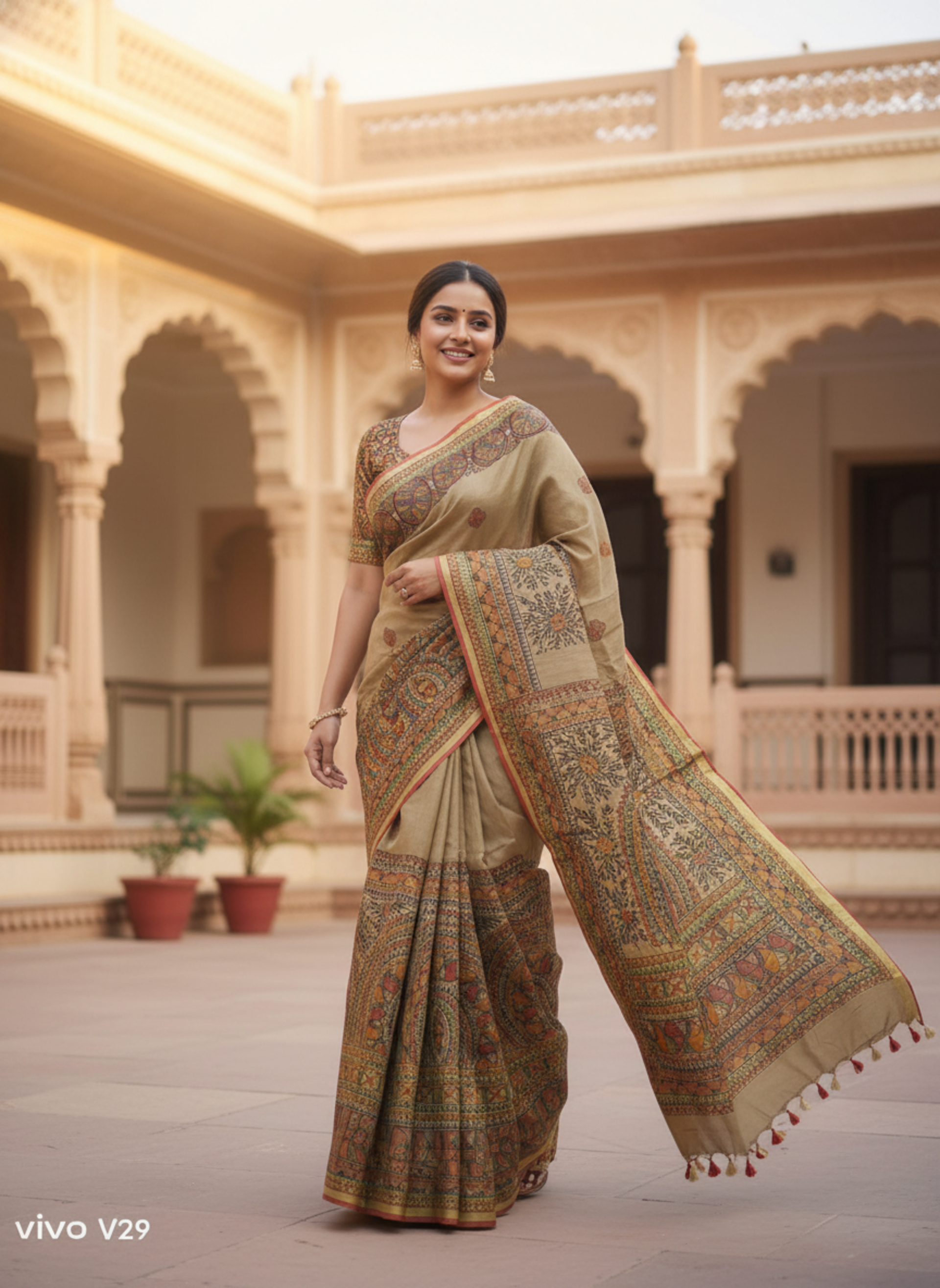 Mithila Matsya Chakra Saree view 6