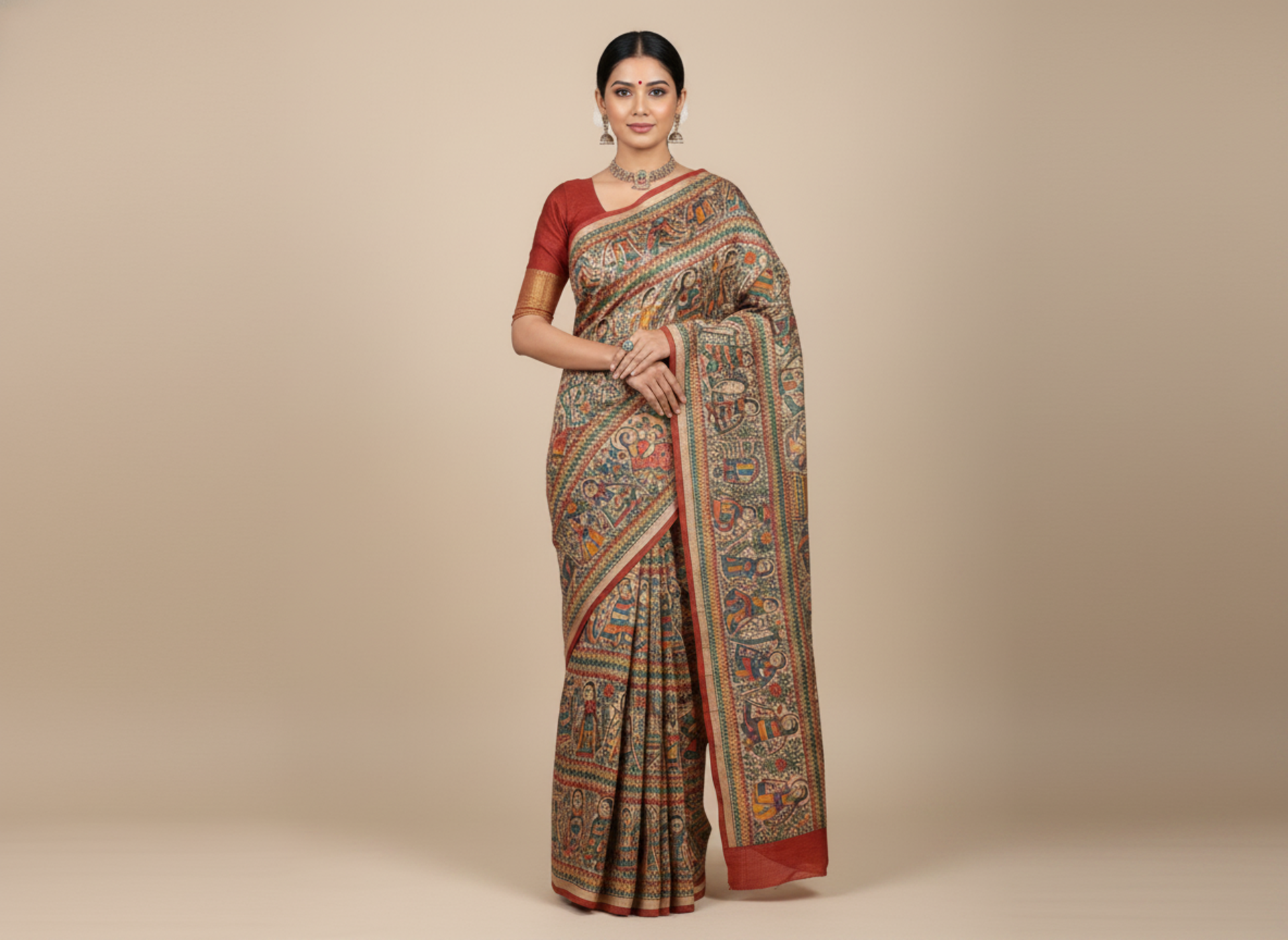 Mithila Devi Chitrakala Saree view 2