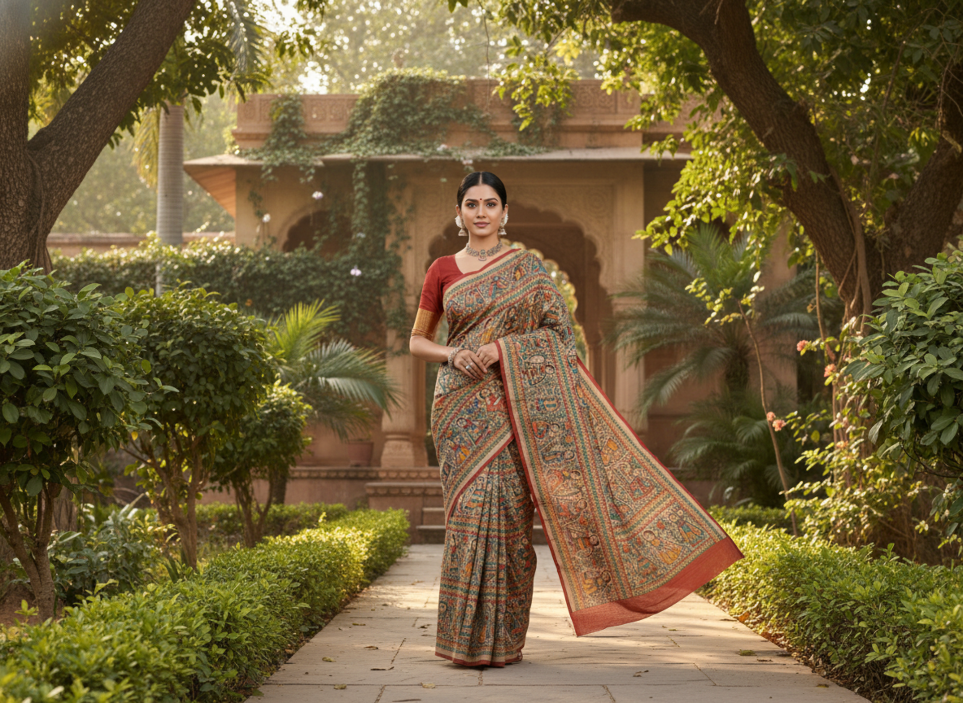 Mithila Devi Chitrakala Saree view 3