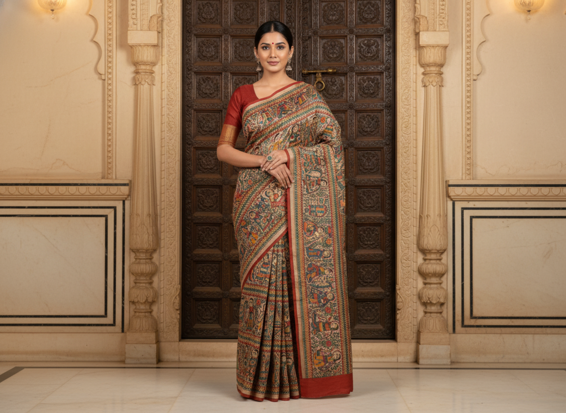 Mithila Devi Chitrakala Saree view 4