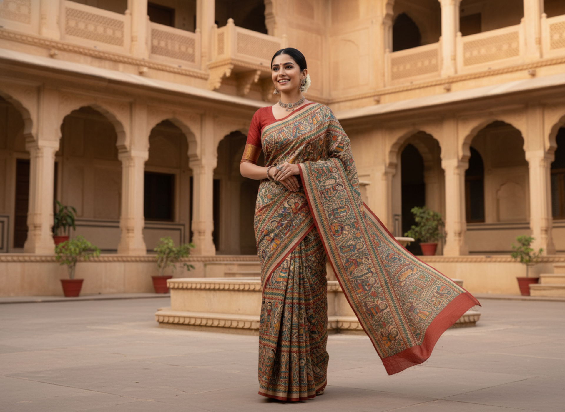 Mithila Devi Chitrakala Saree view 6