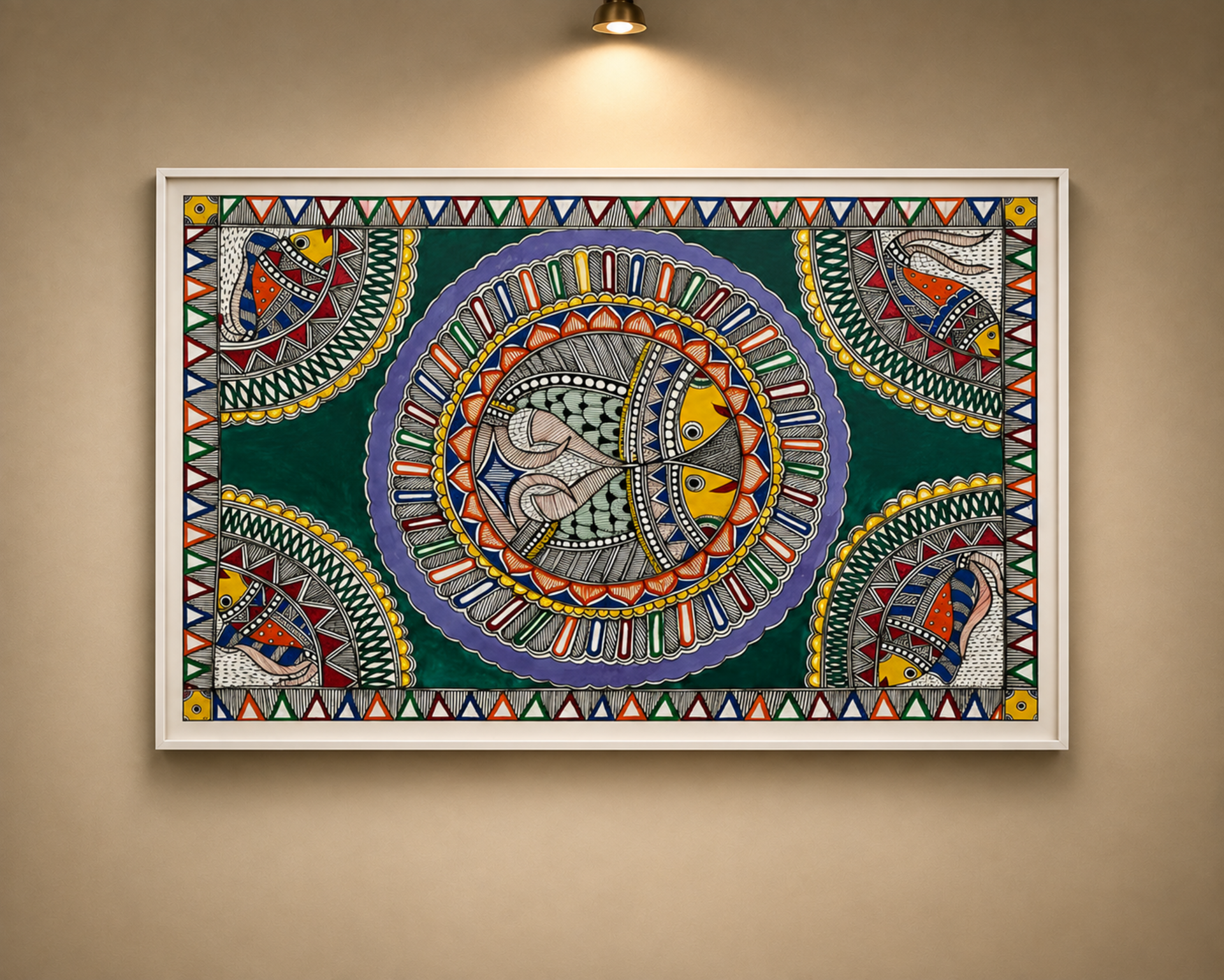 Vibrant Fish Mandala of Life