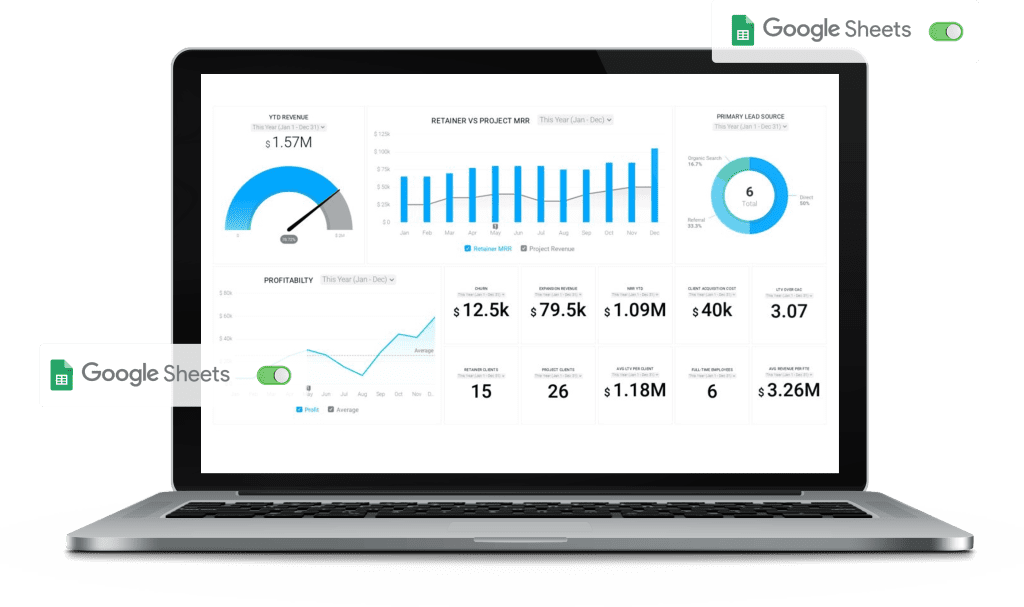 Sendgun and Google Sheets integration dashboard overview