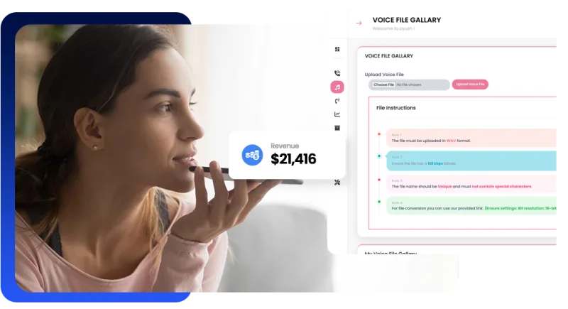Voice Broadcasting Dashboard Interface