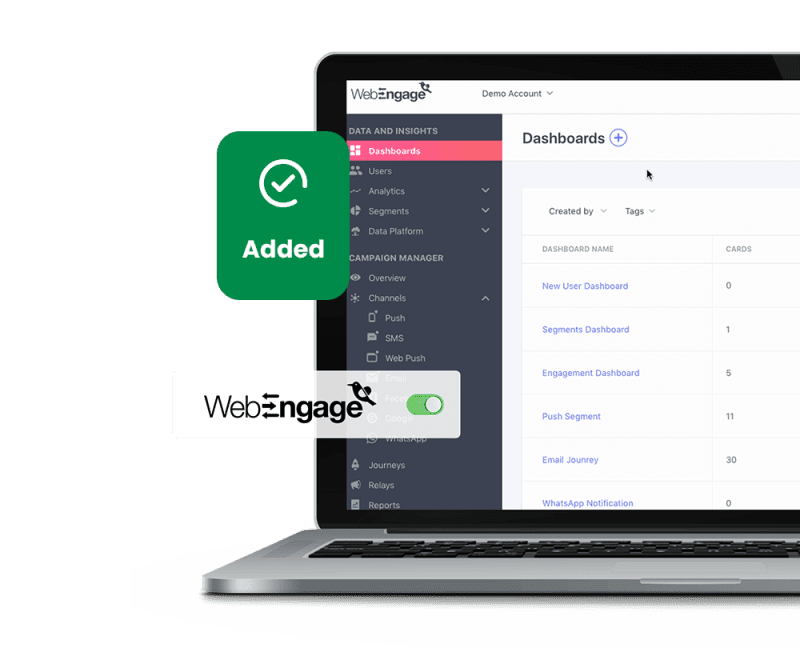 Configure WebEngage API for automated messaging in Sendgun