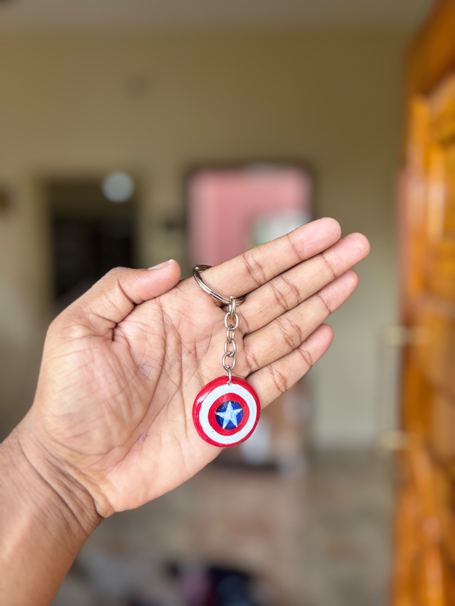 Heroic Shield: Handcrafted Air Dry Clay Keychain — view 2