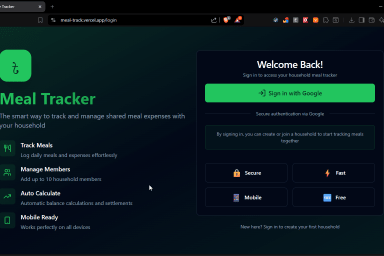 Meal Tracker screenshot 1