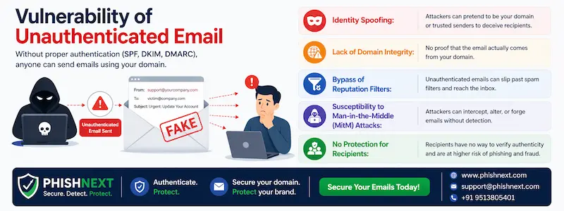 The Vulnerability of Unauthenticated Email