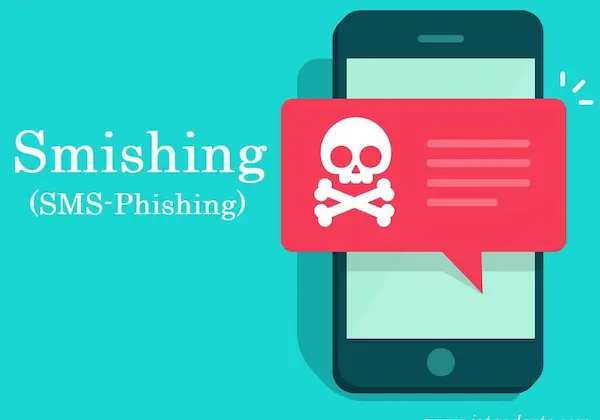 image shows sms phishing