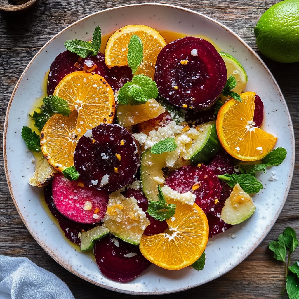 Roasted Beet and Citrus Salad with Mustard Vinaigrette: V...