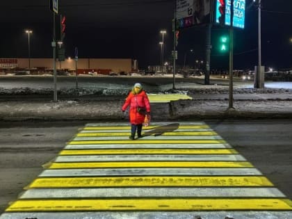 В поселке Верхнетемерницкий установлена система проекционного пешеходного перехода