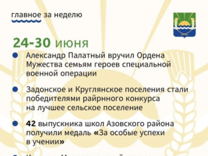 Главные события недели.