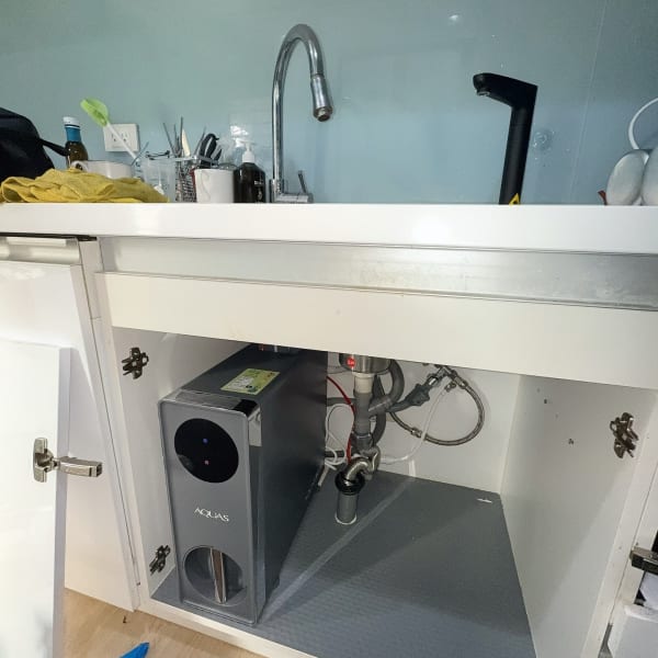 台北信義區 淨工坊 S800 廚下型 RO 直輸淨熱機 安裝完工實照