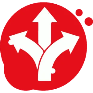 Icono con tres flechas viales