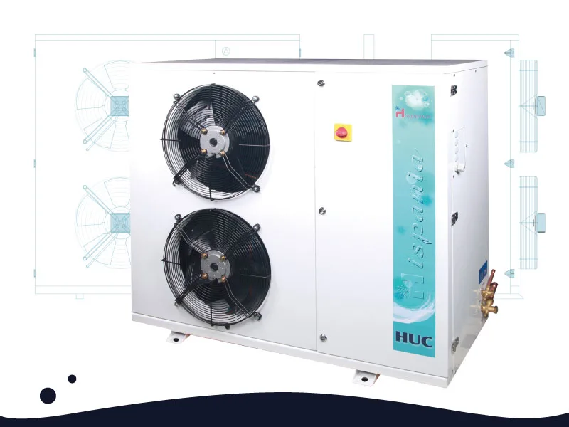 Condensador con dos ventiladores verticales de la línea HUC de marca Hispania