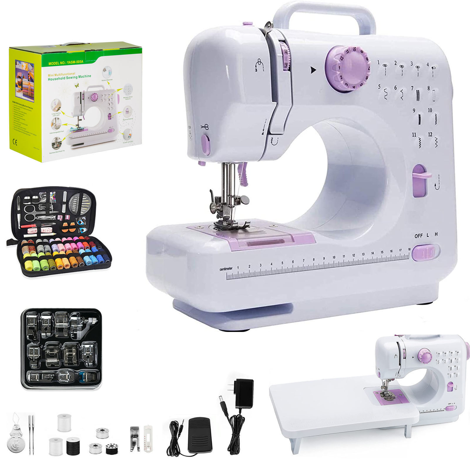 BENTISM Sewing Machine for Beginners - 38 Built-in Stitches Sewing Machine  for Kids with Dual Speed, Reverse Sewing, Wide Table, Light, Easy to Use