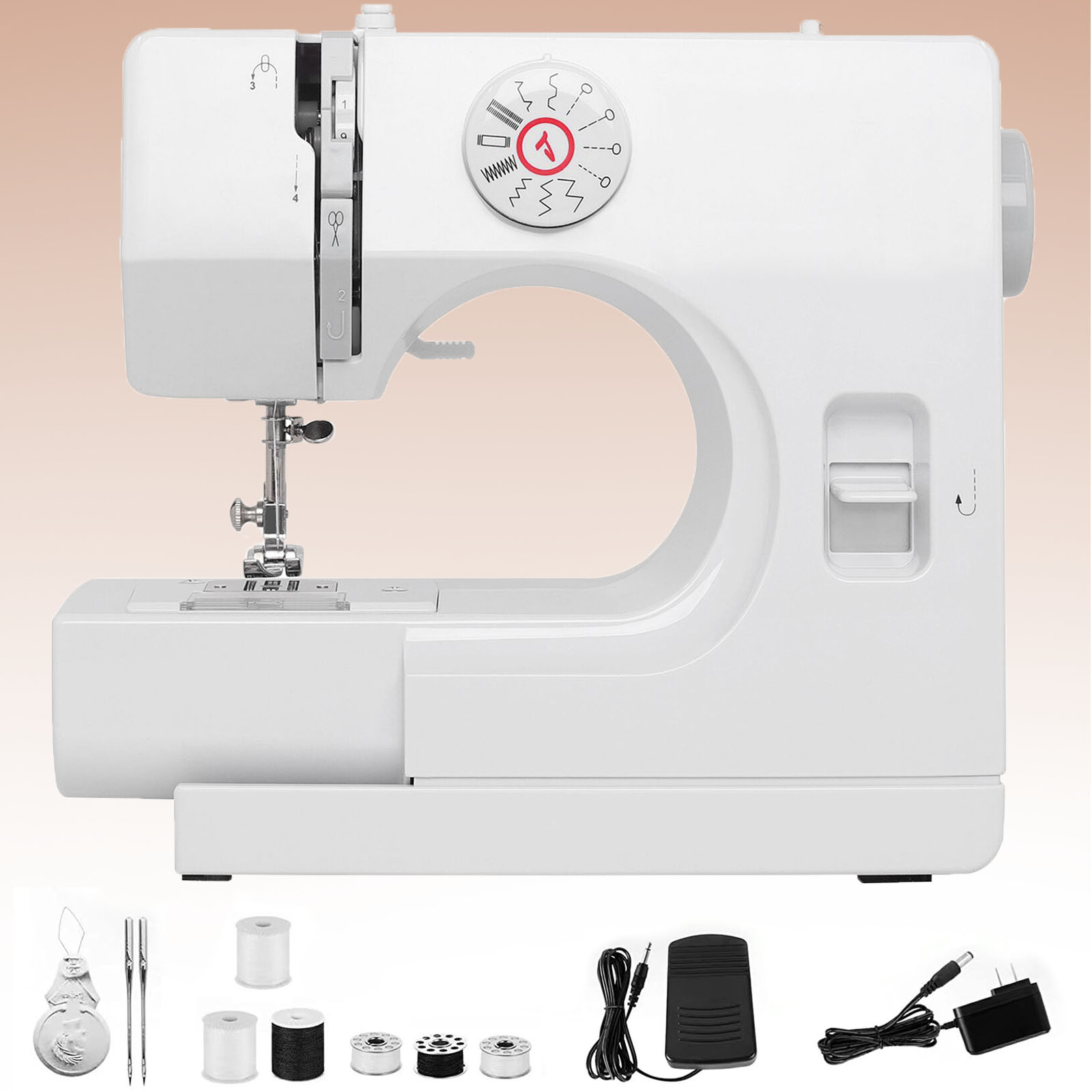 VIFERR Mini Portable Sewing Machine 38 Stitches Dual Speed Extension Table for Beginner Kids