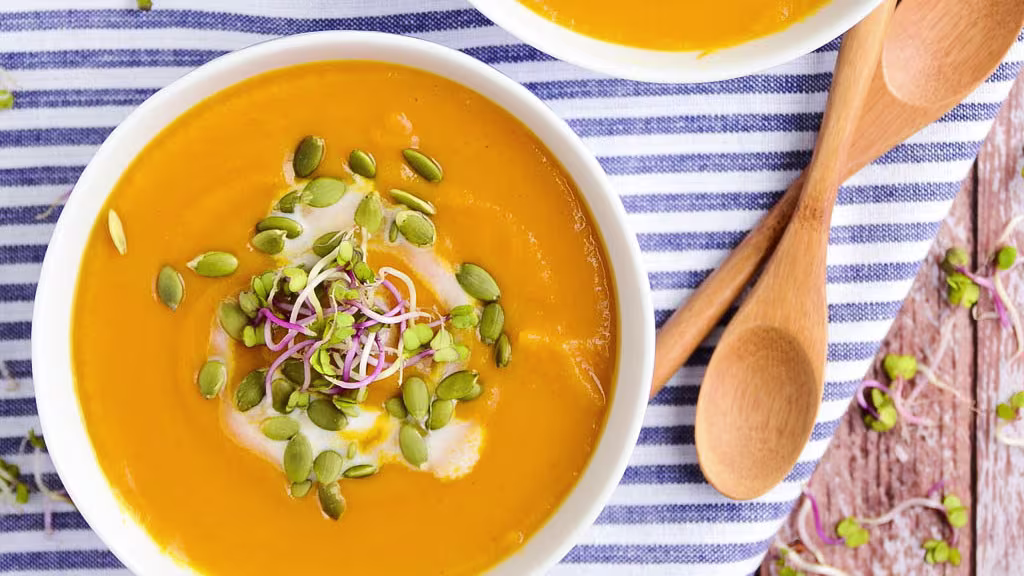Deliciously Healthy: Making Thyme for Health Butternut Squash Sweet Potato Soup Recipe
