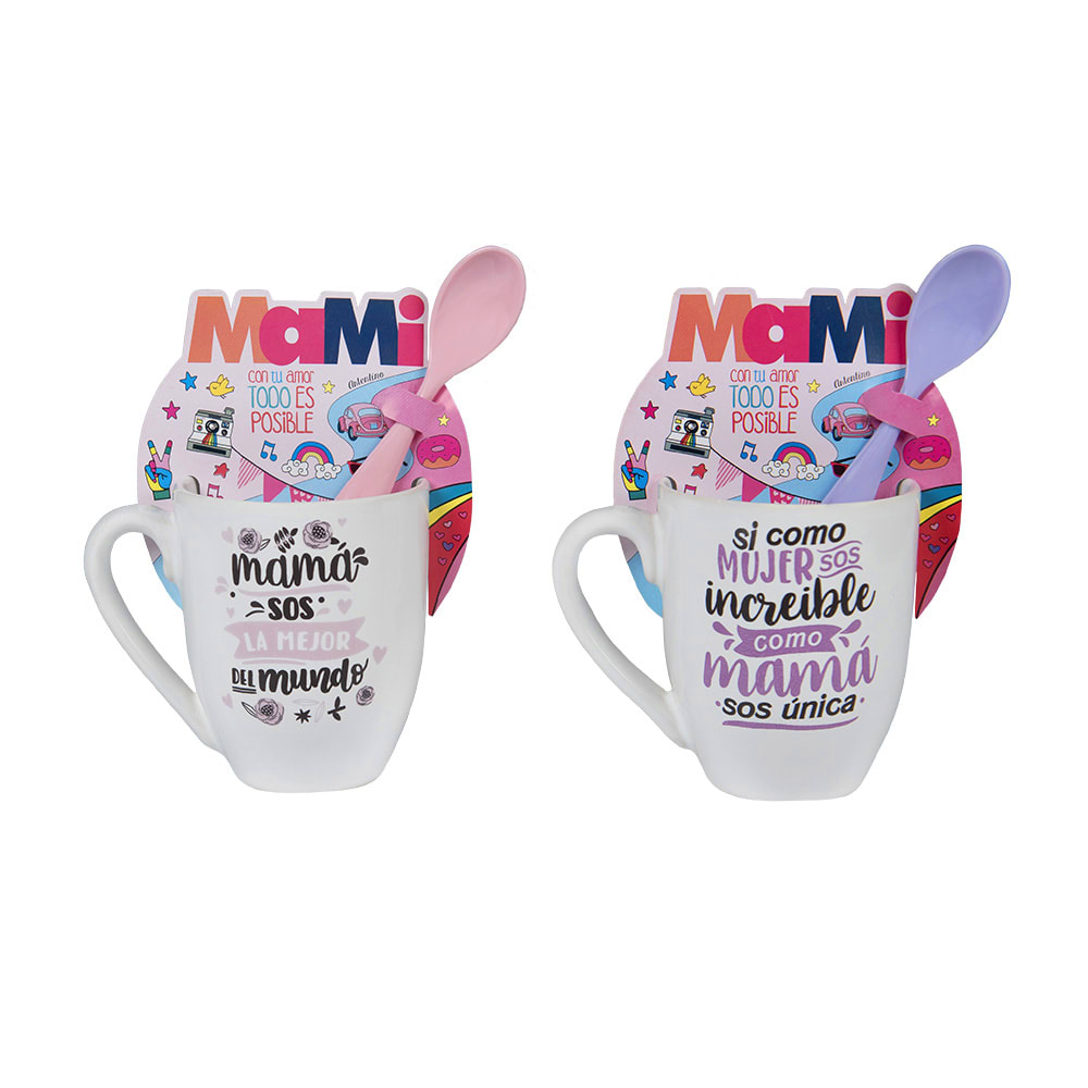 TAZA CERAMICA MAMA + CUCHARA