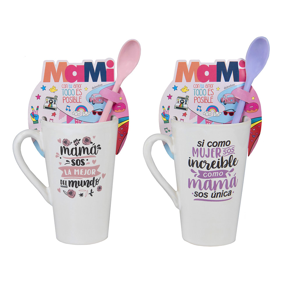 TAZA CERAMICA ALTA MAMA + CUCHARA