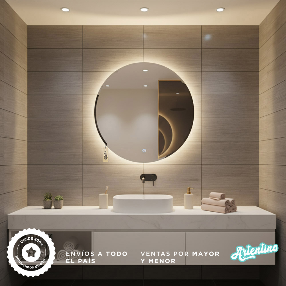 ESPEJO TOUCH LED TRITONO REDONDO 60 Cm