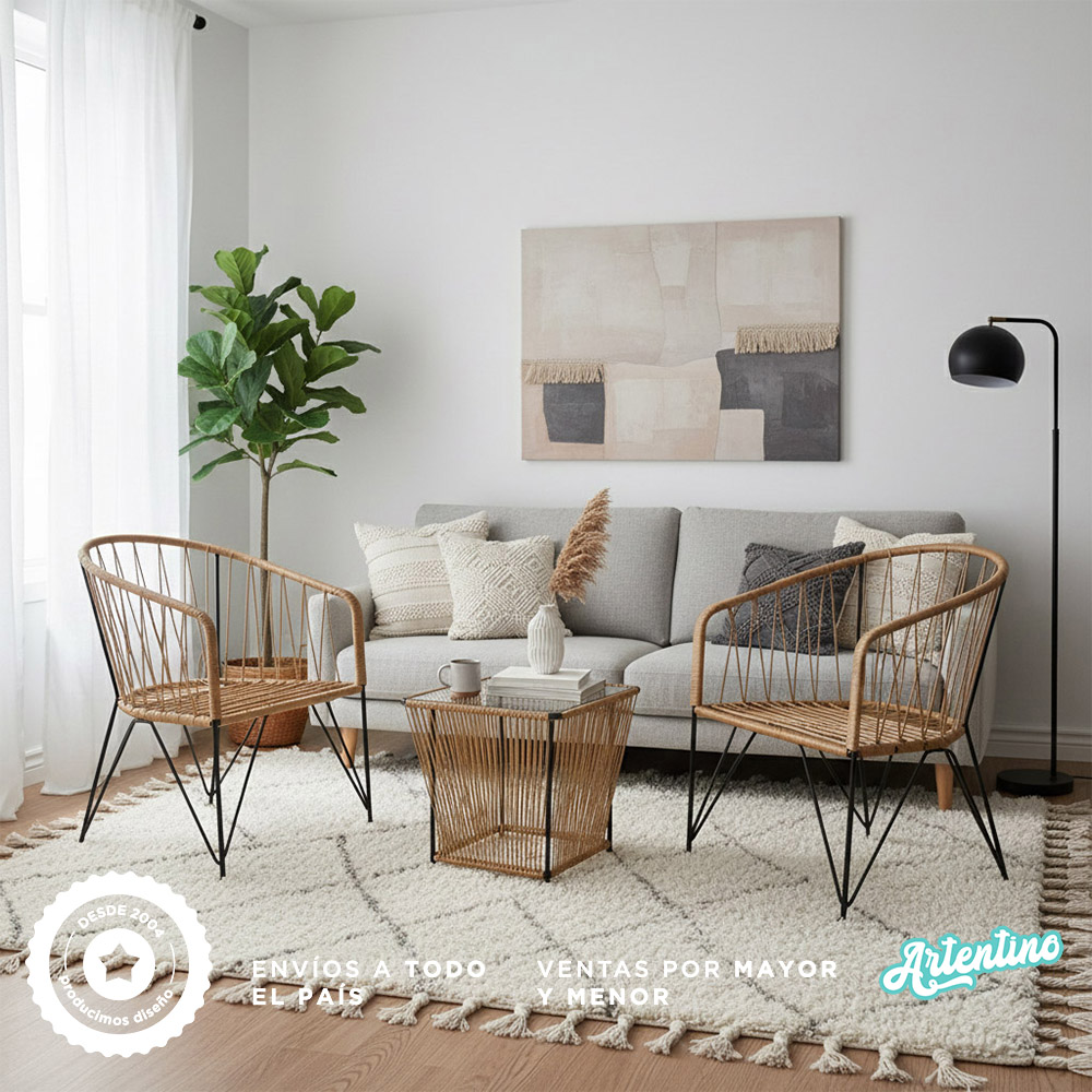 SET GERVASONI 2 SILLON YUTE + MESA YUTE