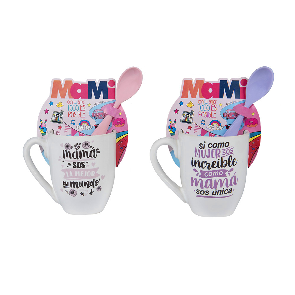 TAZA CERAMICA MAMA + CUCHARA