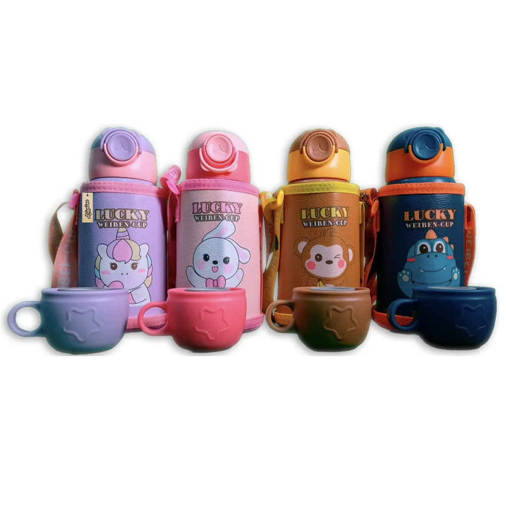 BOTELLA TERMO ACERO INFANTIL CON FUNDA 500 CC
