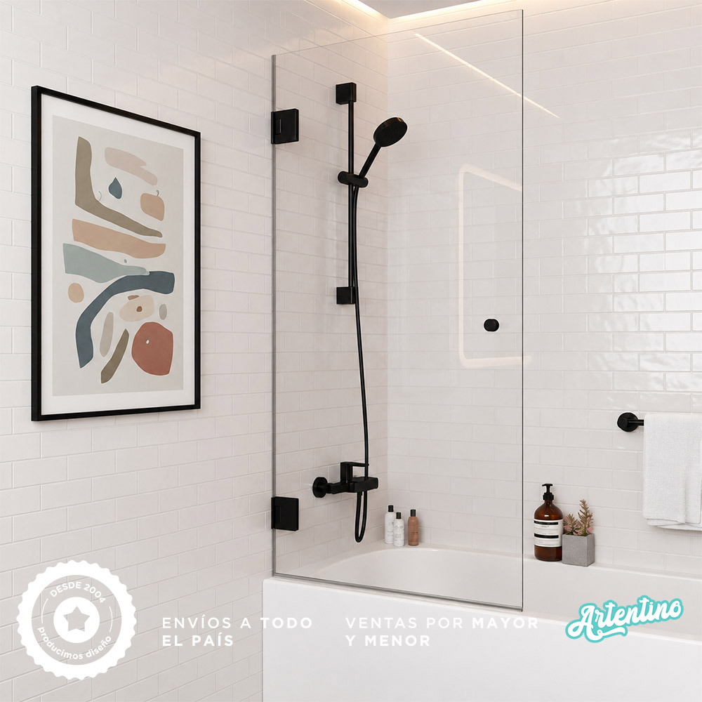 MAMPARA REBATIBLE CRISTAL TEMPLADO 80x140 Cm