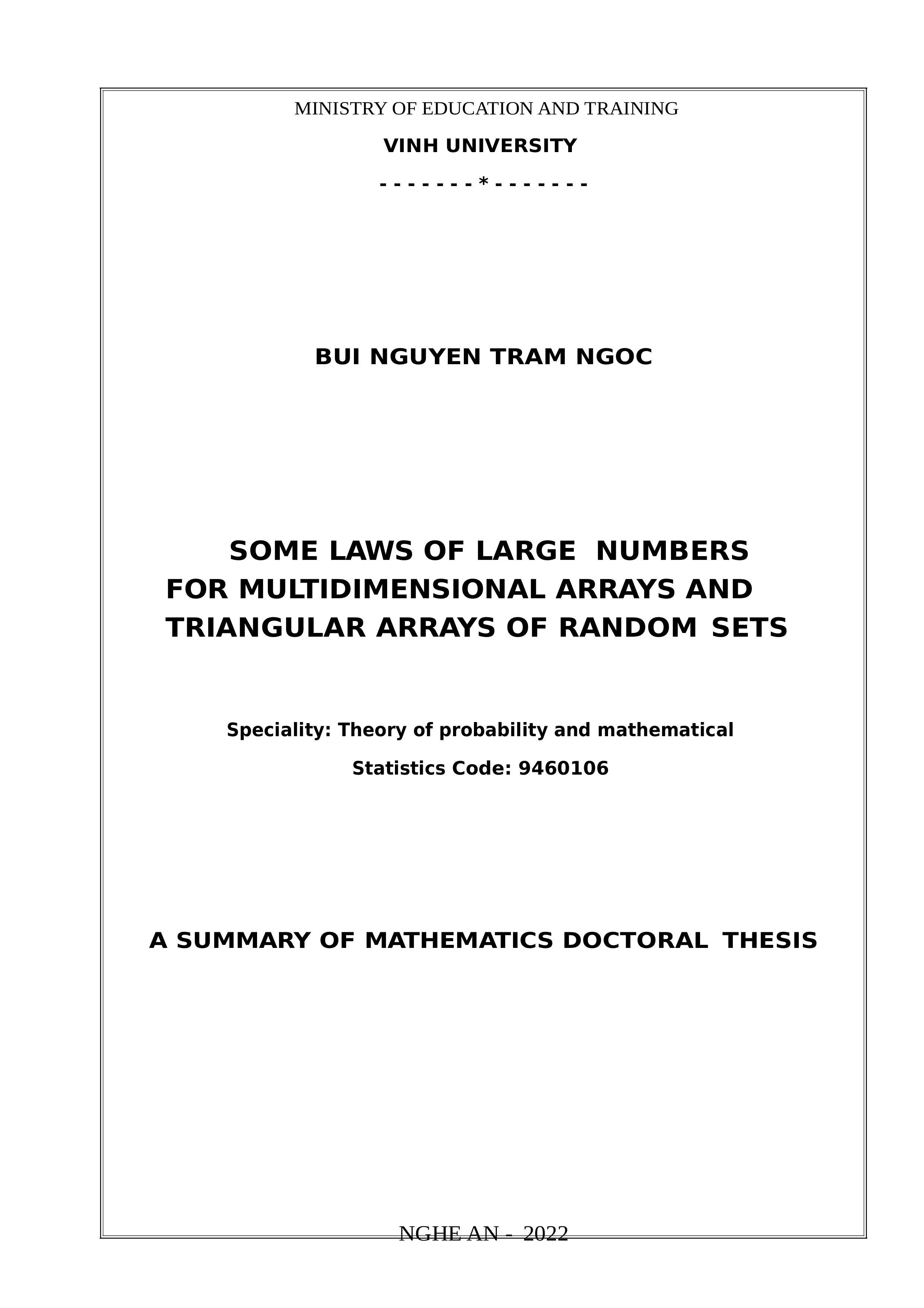 SOME LAWS OF LARGE NUMBERS FOR MULTIDIMENSIONAL ARRAYS AND TRIANGULAR ARRAYS OF RANDOM SETS.