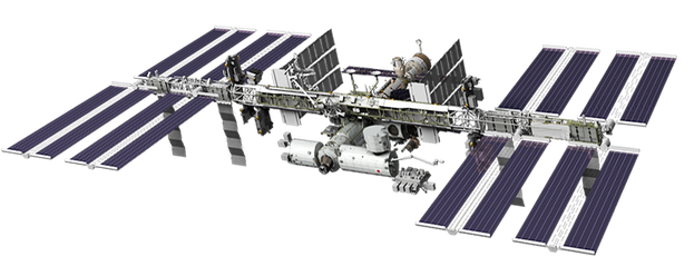 the space station, obliquely from above