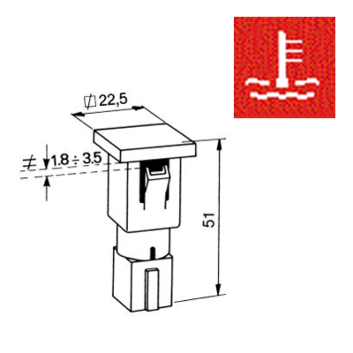 Bild von Kontrollleuchte Wassertemperatur