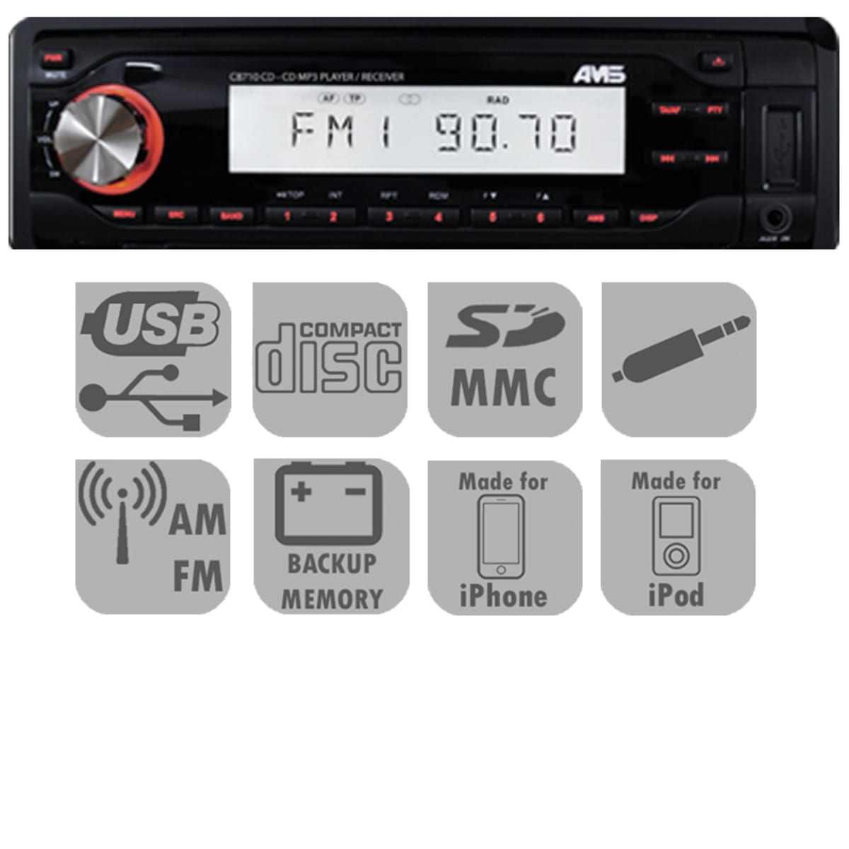 Autoradio CD MP3 USB SD-MMC