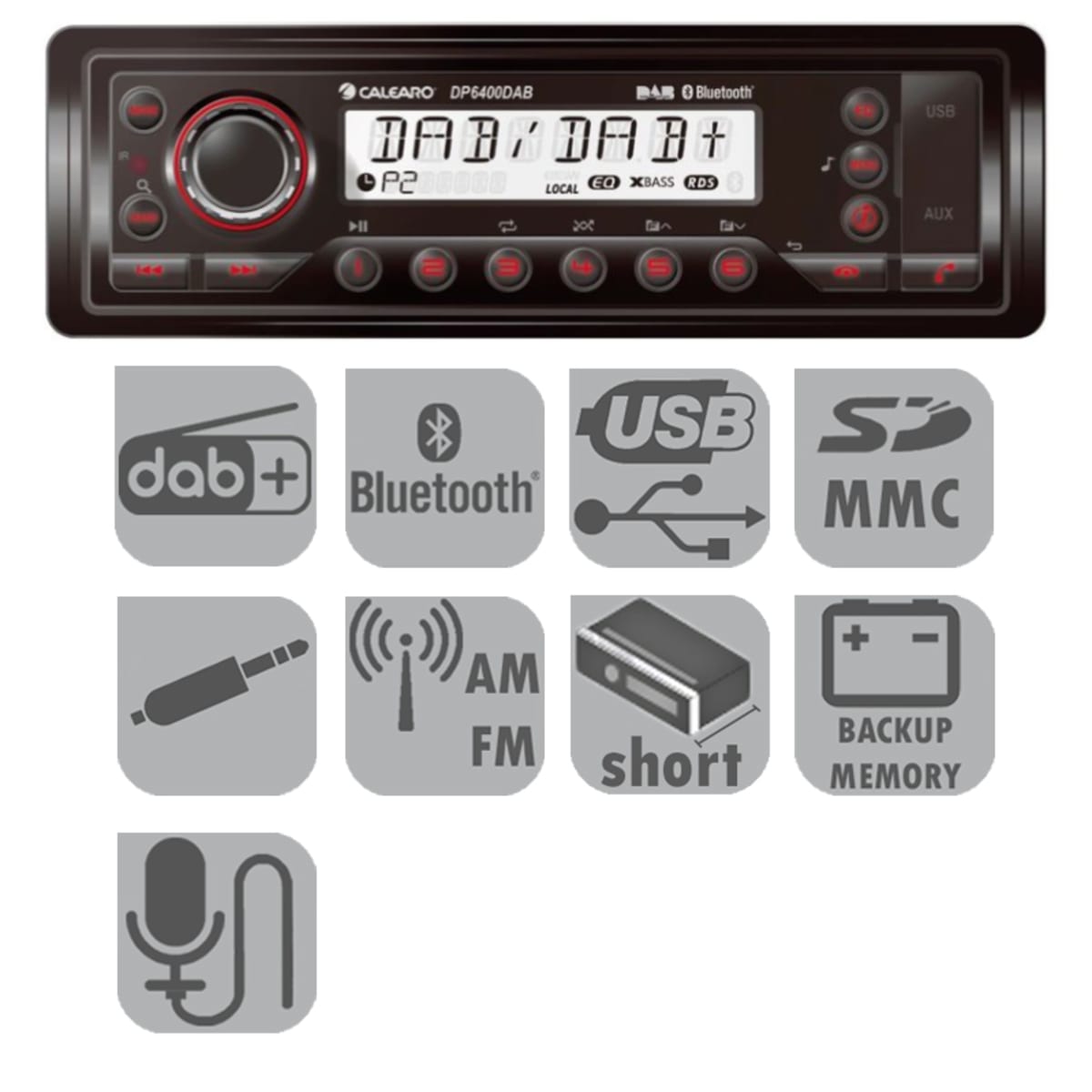 Bild von Calearo/MTA Radio 12-24 V mit DAB+ im kurzen Gehäuse