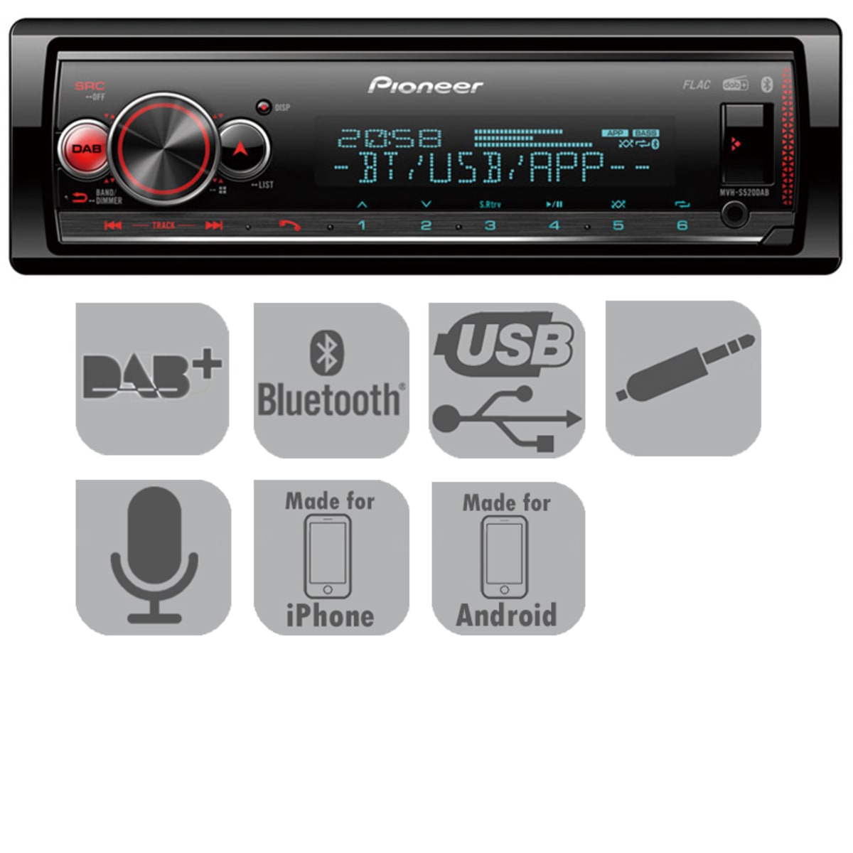 Bild von Pioneer Radio 12 V mit DAB+ und SmartSync-App