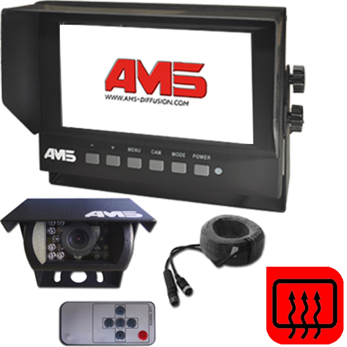 Video System Set 7" Waterproof 12/24V