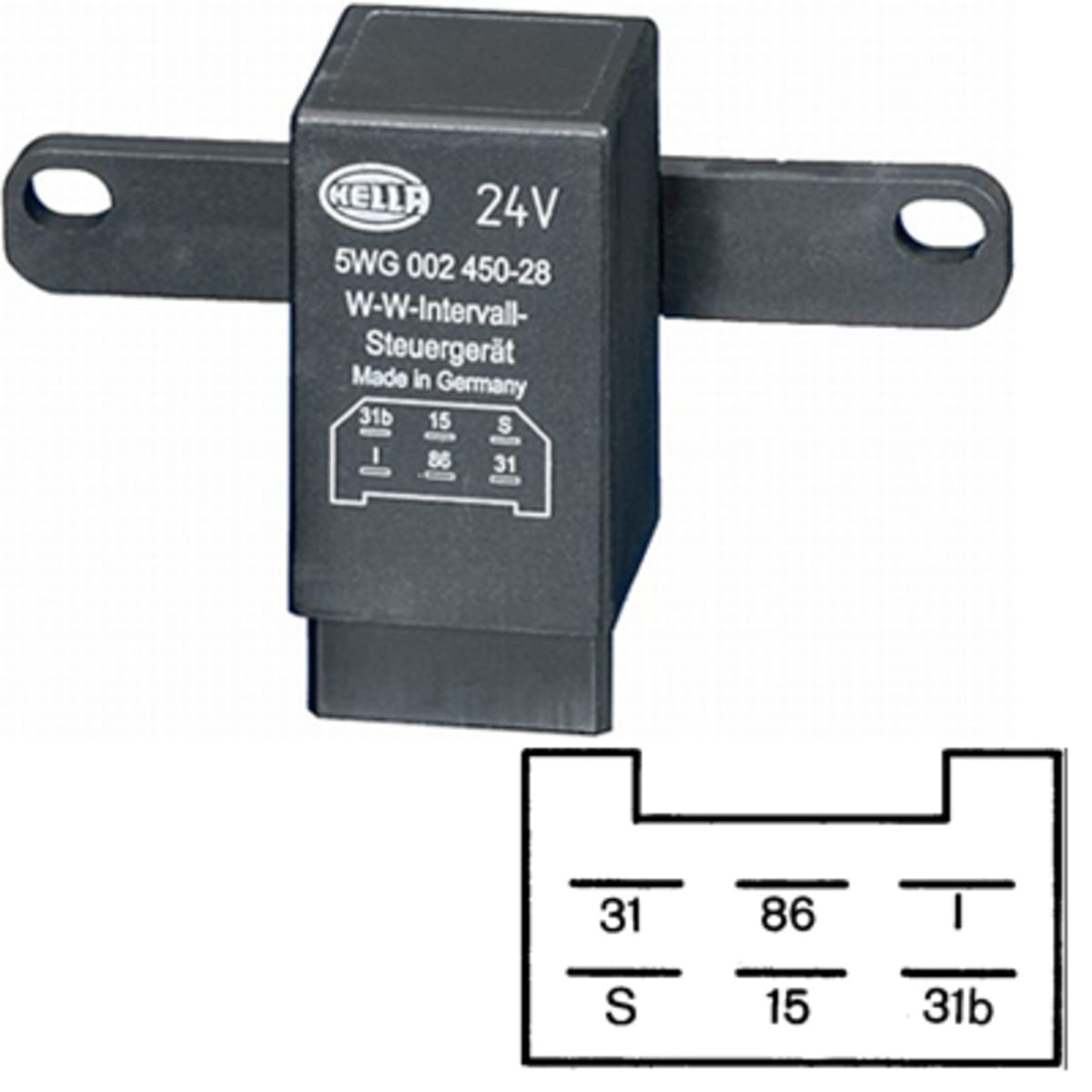 Bild von Wisch- Wasch- Intervallrelais 24V 