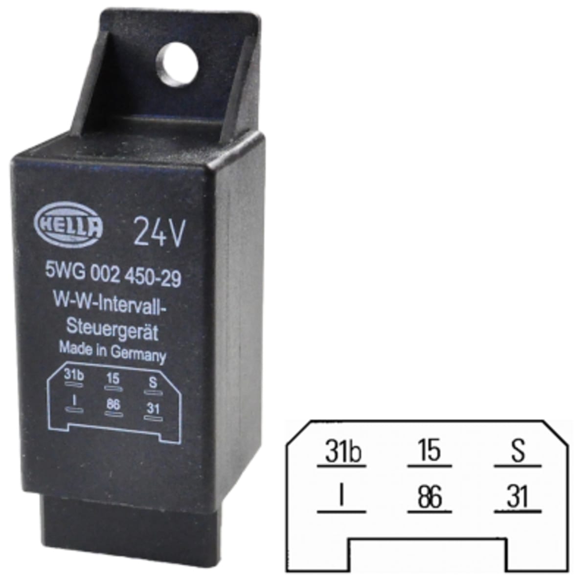 Bild von Wisch- Wasch- Intervallrelais 12/24V