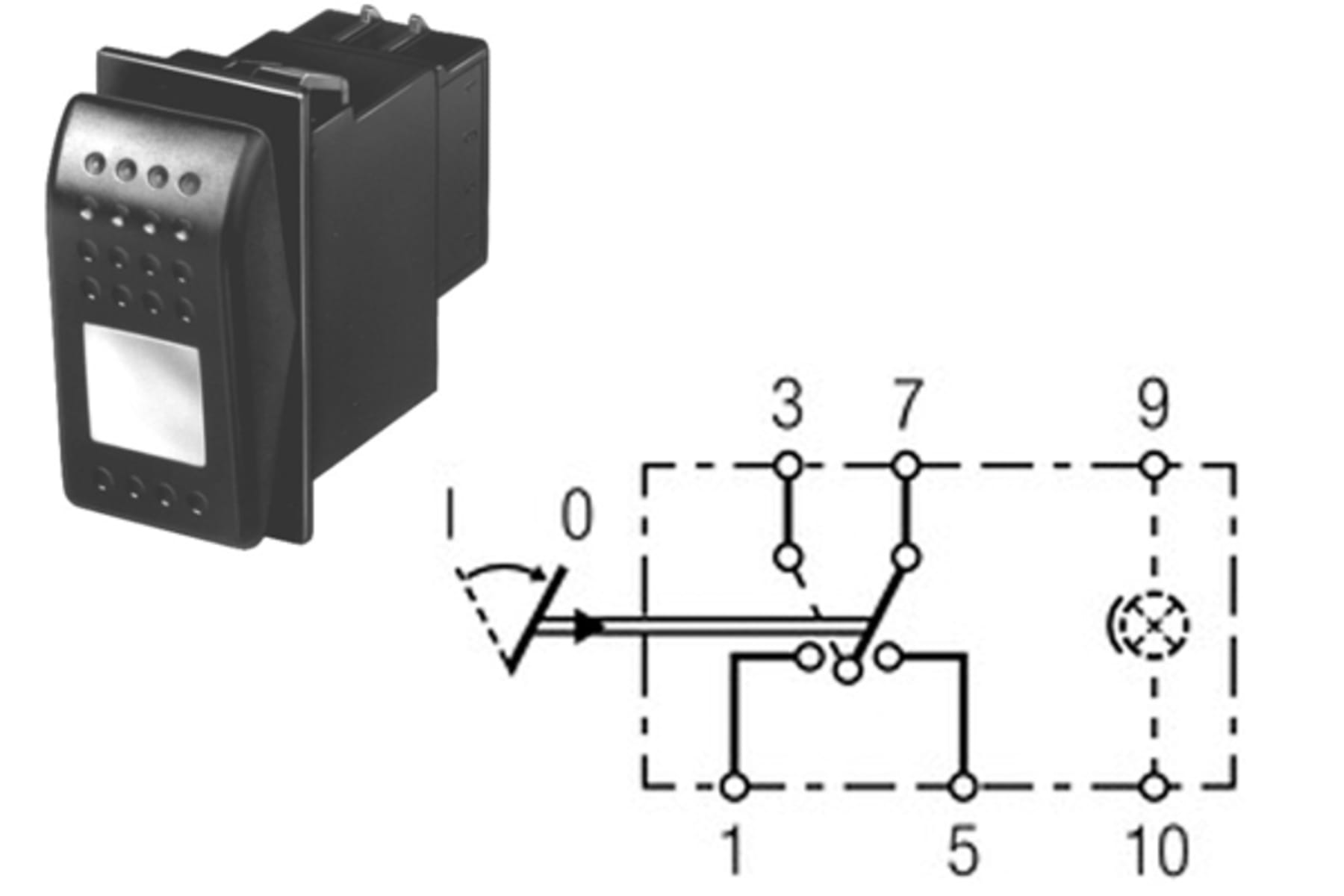 Bild von Kippschalter 44 x 22 mm rückf. Ein-Ein