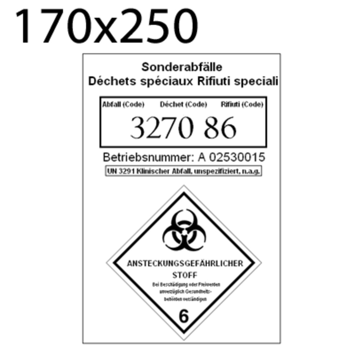 Bild von Gefahrgutetikette 170x250