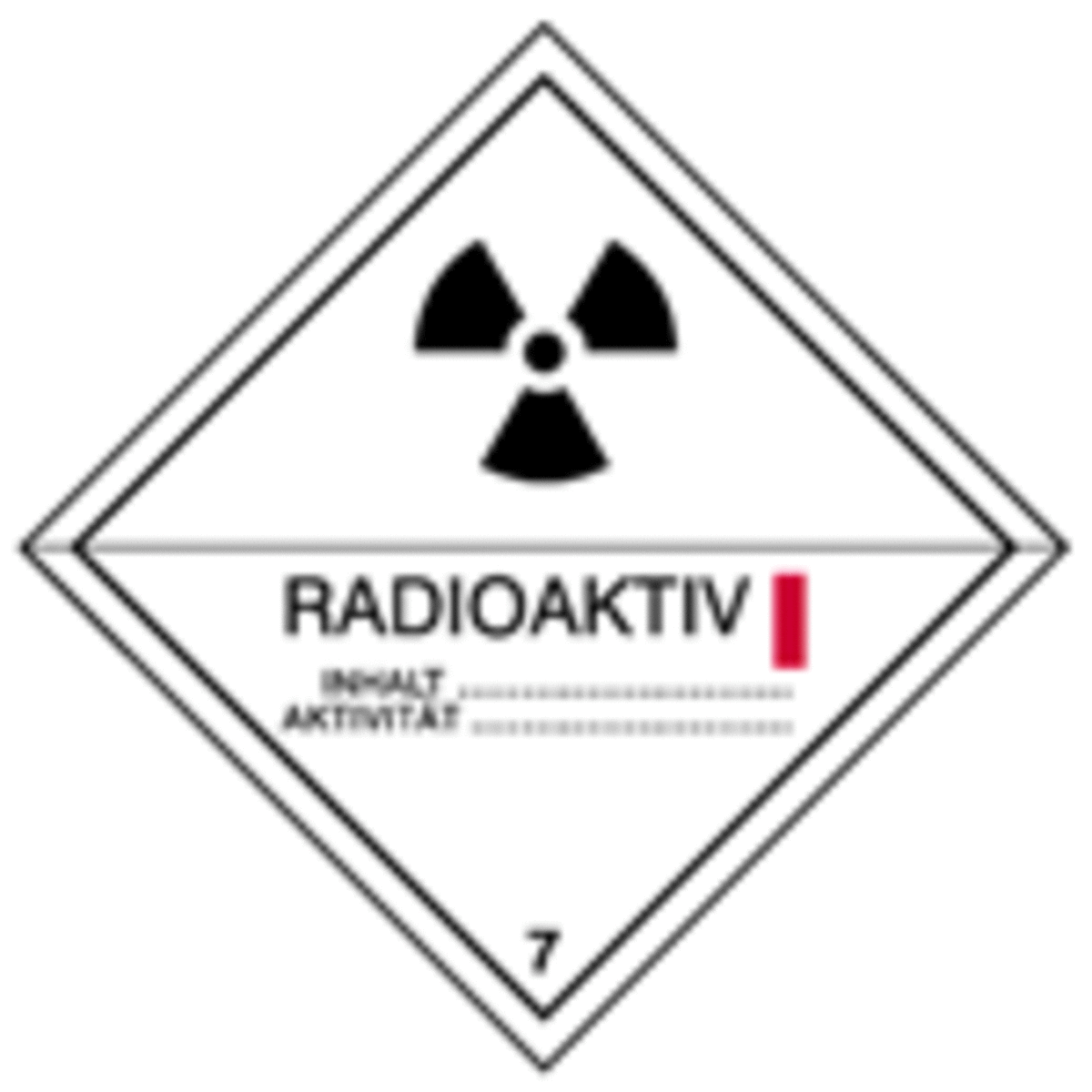 Bild von Gefahrgutetikette 7A