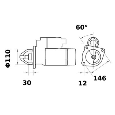 Anlasser 12 V 2.7 kW